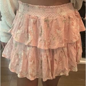 XS loveshackfancy skirt pink brand new